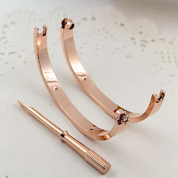Rose Gold Bangle Bracelet - Picture 7 of 9